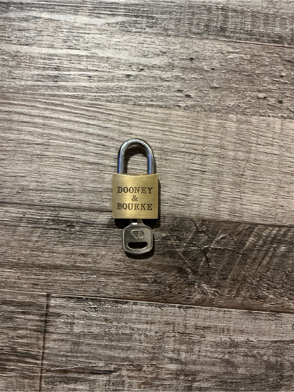 Dooney & Bourke Gold Tone Mini Padlock with Key - Picture 1 of 2
